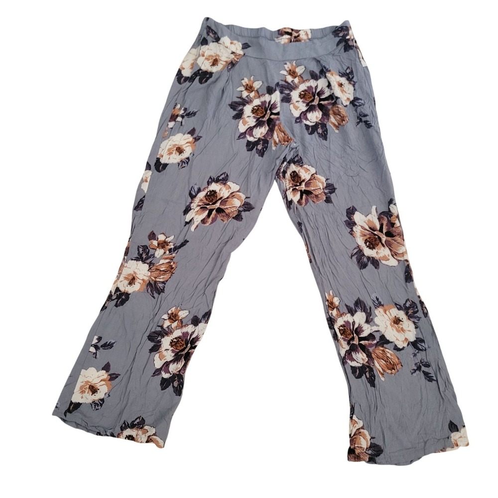 Gypsies & Moondust Womens Floral Print Wide Leg Pants burning man bohemian chic